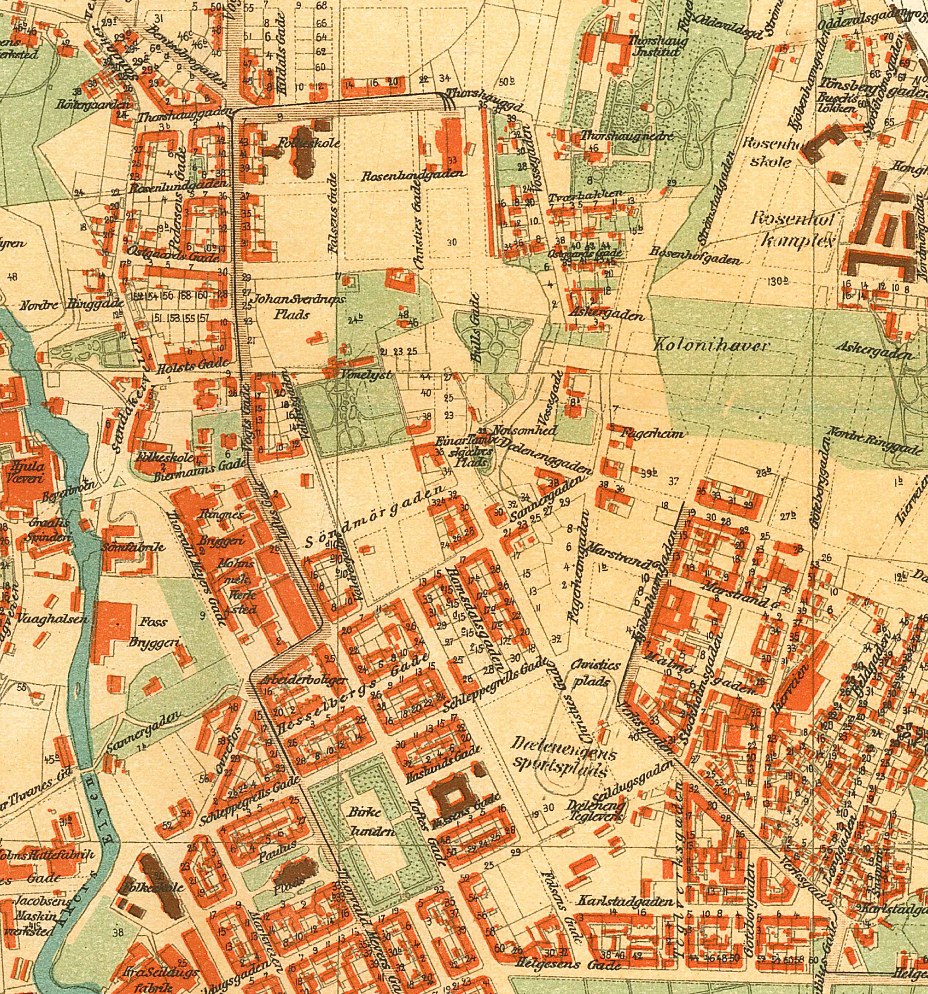 Alte Karte von Berlin, Deutschland, zeigt Straßen, Gebäude und Sehenswürdigkeiten in detaillierter Darstellung.