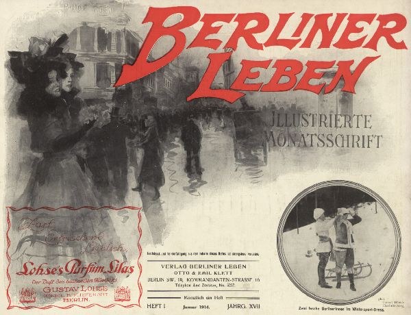 Altes Buch mit dem Titel 'Berliner Leben' mit einem Foto von Menschen in traditioneller deutscher Tracht auf dem Cover.