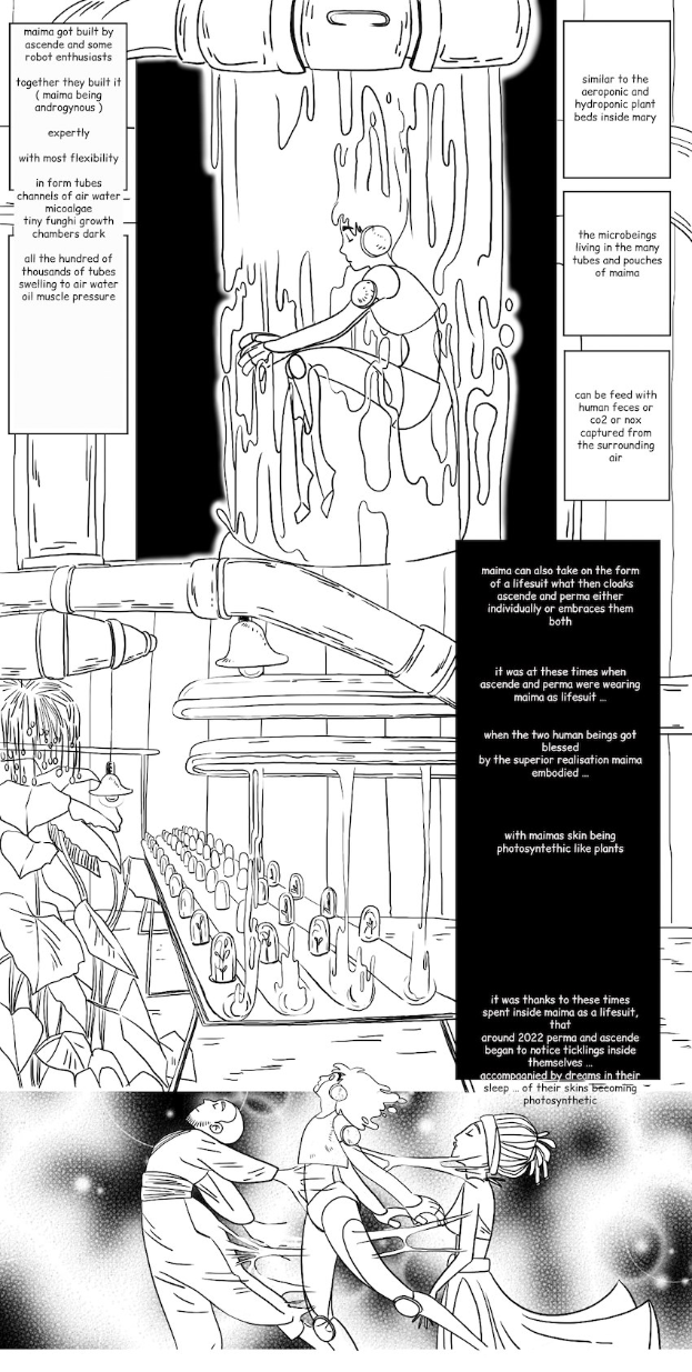 Eine Comic-Seite aus "The Legend of Heroes: Trails of Cold Steel III" mit einem Mann in einem blauen Hemd mit entschlossener Miene und einer Frau, die bewundernd zu ihm aufschaut, vor einem tiefblauen Hintergrund mit Sternen.