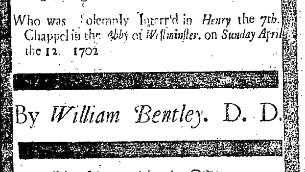 Schwarzes und weißes Porträt eines Mannes in einem marineblauen Anzug, weißem Hemd und schwarzer Krawatte mit verschränkten Händen, beschriftet mit "William Bentley, D.D." darunter.