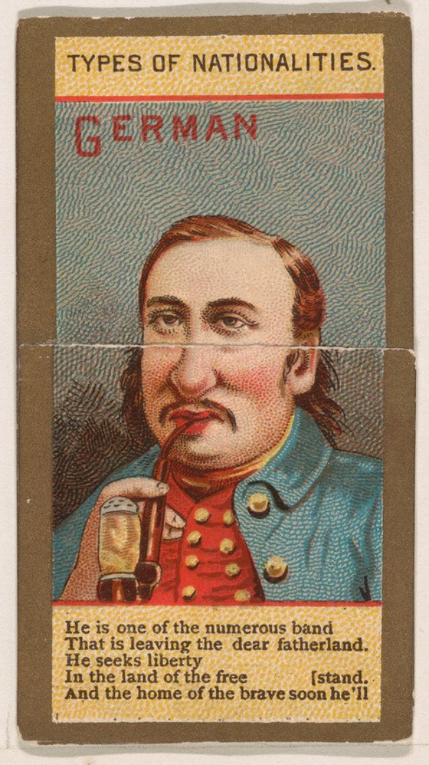 Ein Plakat eines Mannes in militärischer Uniform mit einem Glas Bier in der Hand, mit dem Text "Deutscher" zu sehen.